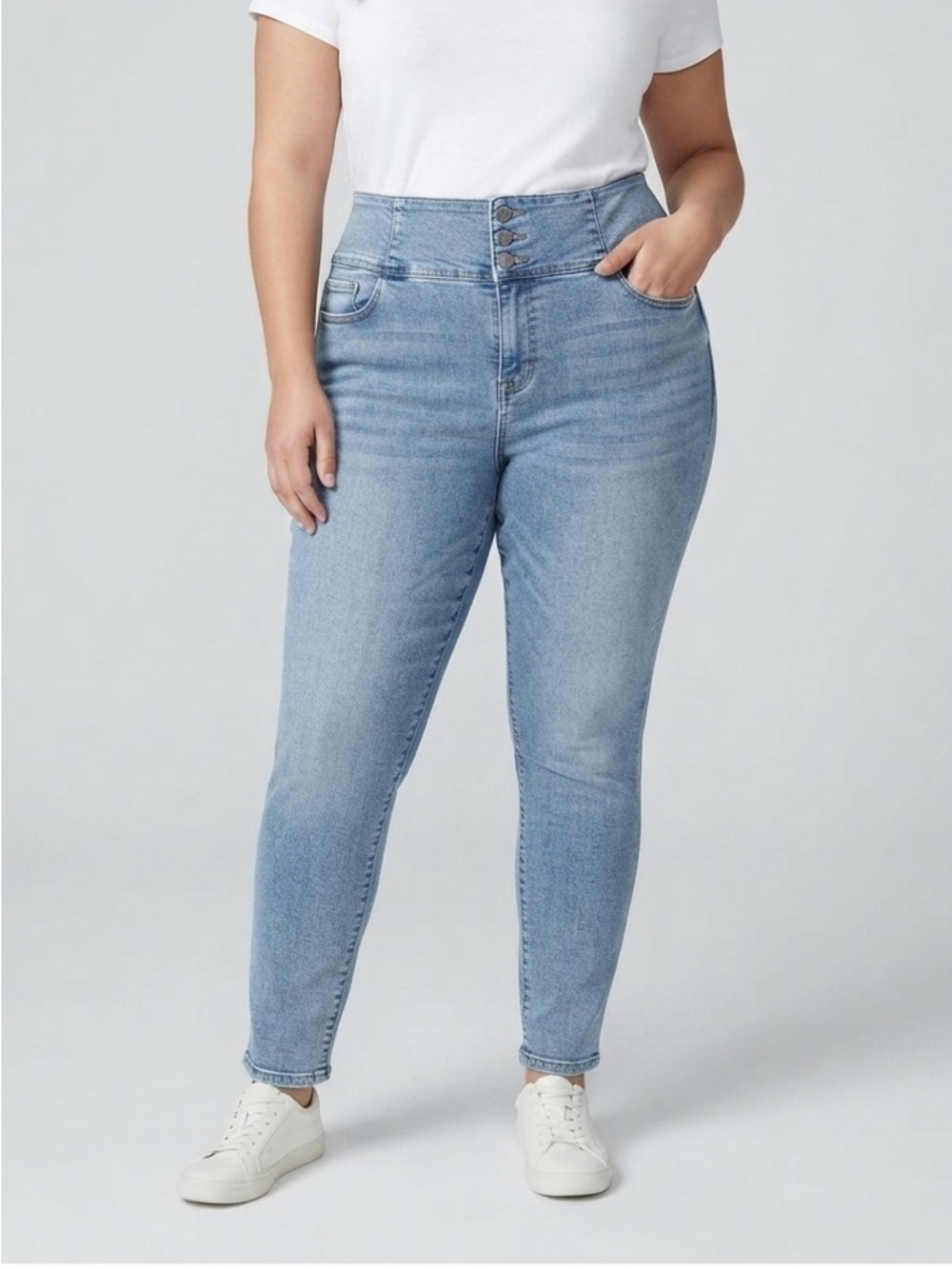 FRANKIE & STELLA JEANIOLOGIE Jeans Light Wash High Rise Skinny 18W